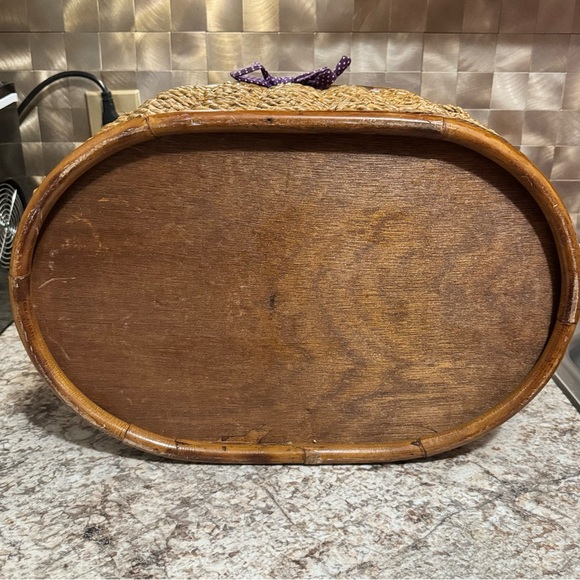 Woven Basket with Purple Lining & accent - Picture 12 of 16